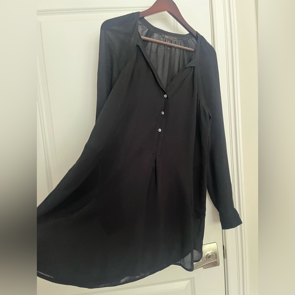 BCBGMaxazria women’s sheer blouse/tunic sz. M black whimsigoth